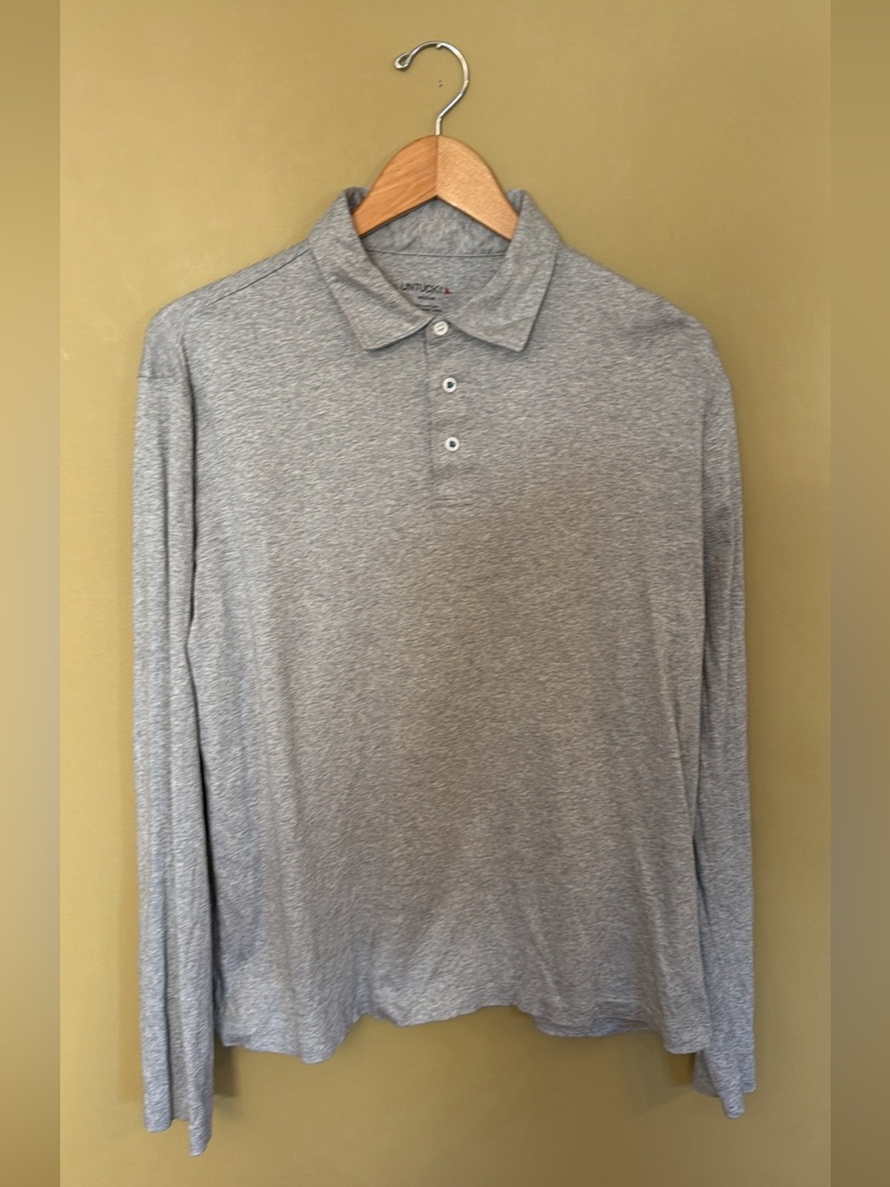 UNTUCKit Men's Heather Gray Long-Sleeve Polo